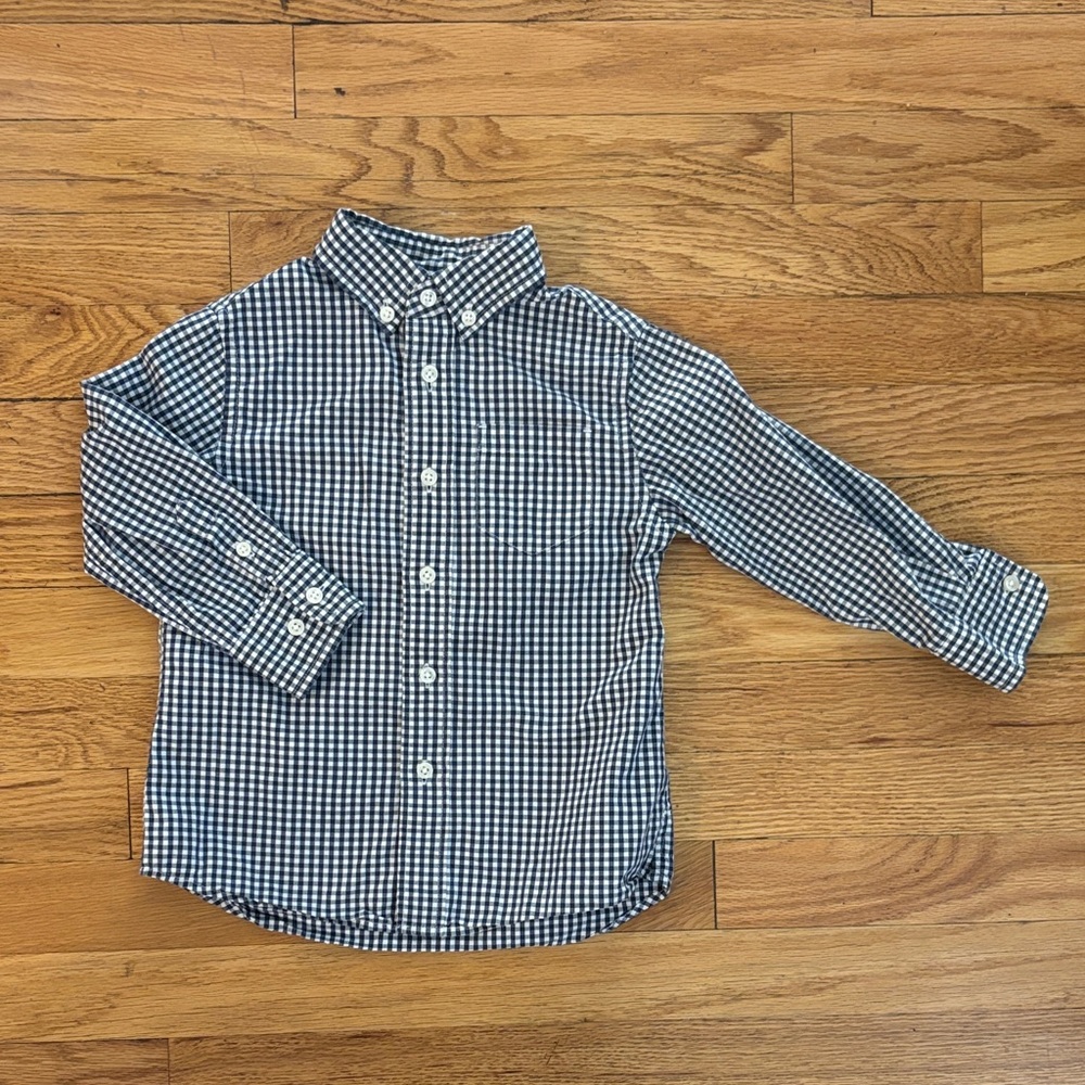 Crewcuts Blue and White Checkered Button Down Shirt